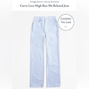 Abercrombie Curve Love High Rise 90s Relaxed Jean Blue Stripe